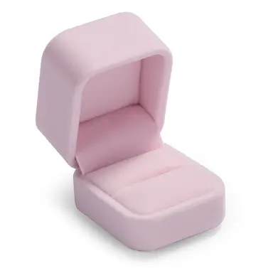 Boîte à bague en velours Oirlv, boîte d'oreilles pour bijoux, boîte de présentation de cadeau de fiançailles et de mariage pour demande en mariage, fiançailles, mariage, boîtes à bagues de mariée (rose)