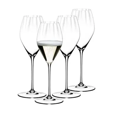 RIEDEL Performance Champagnerglas - Kristallglas - 375ml (13 fl oz) - 4-teiliges Set mit optischem Effekt, Spülmaschinenfest