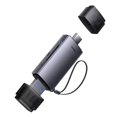 Baseus Lite Series USB-A & Type-C  to SD/TF Card Reader  Grey