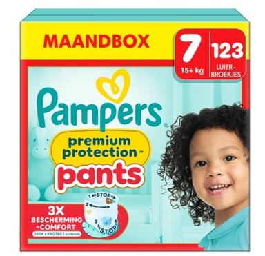 Pampers Premium Protection Pants Maat 7 – 123 Luierbroekjes (Voordeelverpakking)