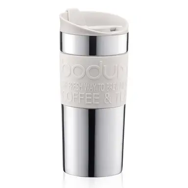 Bodum Vacuum Travel Mug 350ml - Silver & White