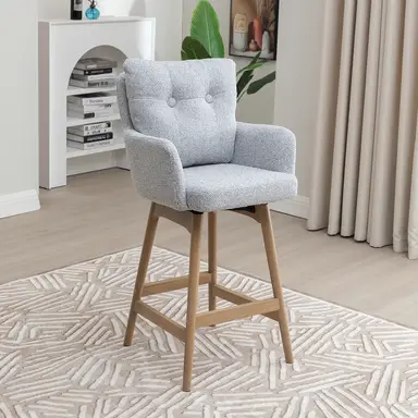 Bar Stools Cotswold Swivel Grey 2pcs