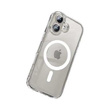 ochama x J.ZAO Magnetische case met MagSafe, geschikt voor iPhone16Plus, volledige bescherming voor iPhone16 Plus scherm en camera, ultradun, anti-vergelend, transparant