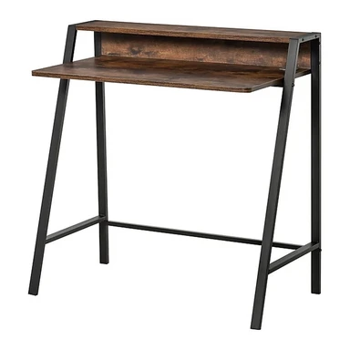 Homcom Desk Writing Rustic Brown/White