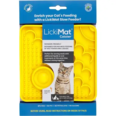 LickiMat Catster Cat Slow Feeder Yellow