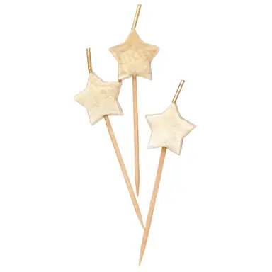 Unique Party Unique Candles, Gold Star Picks, 6 Pack