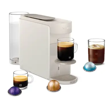 Nespresso Vertuo Up, De'Longhi ENV200.W, Koffie- & Espressomachine voor Vertuo‑Capsules, Ultra‑Snelle Opwarming in 3 Seconden, Coffee Creations-modus voor Iced Koffie – Matt Wit