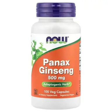 NOW Foods Panax Ginseng Energy Vitality 500mg Capsules - 100 Capsules