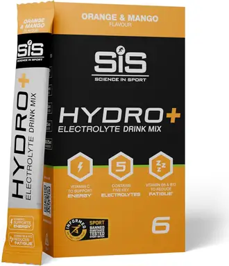 Science in Sport Hydro+ Hydration Support Powder Orange & Mango Flavour - 6 x 4.3g