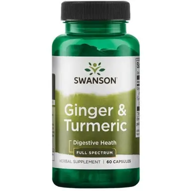 Swanson Full Spectrum Ginger + Turmeric Joint Digestive Capsules - 60 Capsules