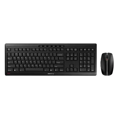 CHERRY STREAM DESKTOP RECHARGE, kabelloses Tastatur- und Maus-Set, 2,4 GHz (RF), wiederaufladbar über USB‑C, leise SX‑Scissor‑Tasten, 6‑Tasten‑Maus mit DPI‑Schalter, 10 Hotkeys, schwarz