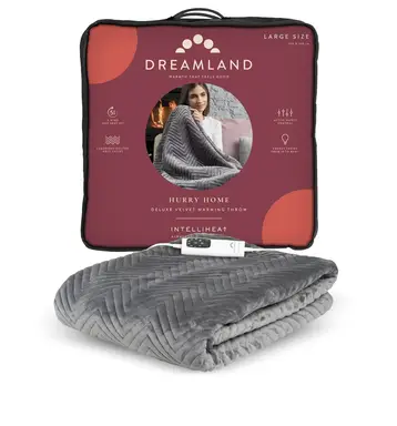 Dreamland Hurry Home Warming Throw-Grey 160X120cm
