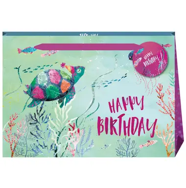 Jack & Lily Happy Birthday Turtle Shopper Gift Bag