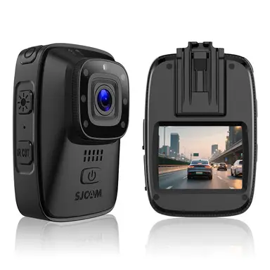 SJCAM A10 Body Worn and Car Dash Camera with Night Vision IP65 Waterproof 450 Mins Long Battery 140° Wide Angle 12MP Photo 2.4GHz WiFi Compact 8.3×5.7×3.8cm for Security Guard Police Law Enforcement Vehicle Recording