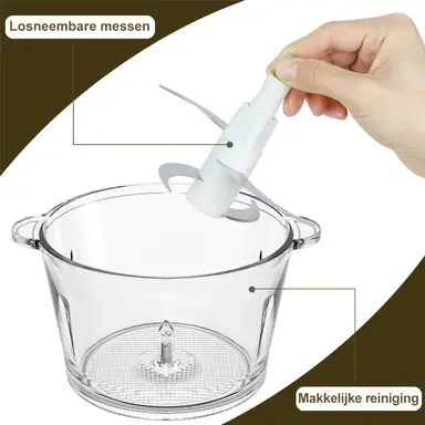 Bear Chopper QSJ-D03W5 2L 300W 2 Snelheden 304 Roestvrijstalen Messen