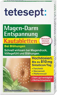 Tetesept Magen-Darm Entspannungs-Kautabletten 20 Tabletten