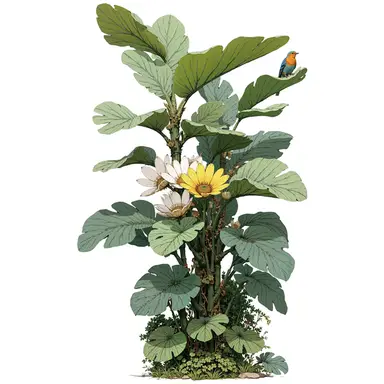 Green Tropical Assorted Leaves Decals Removable PVC Wall Stickers - Living Room Bedroom Office Home Decorations,Palm trees