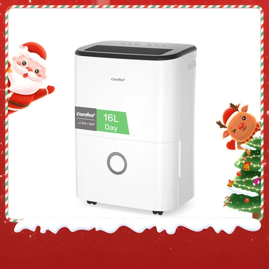 Comfee Entfeuchter 16 L, Raumgröße ca. 80 m³ (32 m²), Entfeuchter mit 3 Betriebsarten, 24 Std. Timer, Wassertank 3 L, MDDF-16DEN7