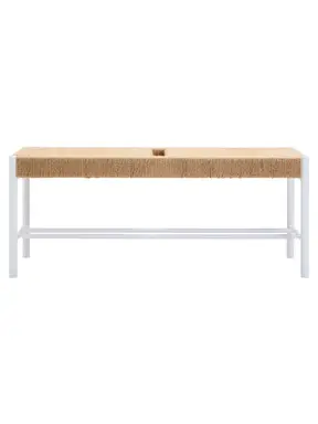 Interiors by Premier Bench Bandar Beech Wood & Hemp Rope White/Natural