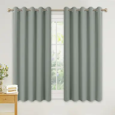 PONY DANCE Ösenvorhänge Verdunkelung, B 168 x L 183 cm, 2 Paneele, Salbeigrün