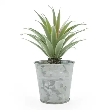 Candlelight Artificial Aloe Plant in Tin Pot 18cm
