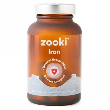 Zooki Liposomal Iron 20mg Energy Support Capsules - 30 Capsules