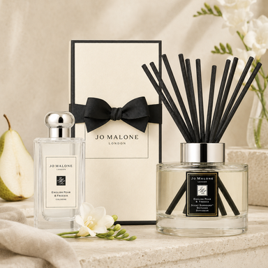 【Sommerangebot 】Jo Malone London English Pear & Freesia Signature Duftset: Cologne 100 ml & Stäbchen-Diffusor 165 ml, Fruchtig blumiges Duo für Körper- & Heimduft