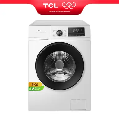 TCL Front-Load Washing Machine, 8kg, 1400RPM, A Energy Class, Quick Wash, Child Lock, Sound Off