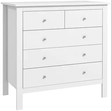 Homcom Drawer Chest 5 Drawers White