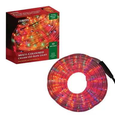 Christmas Workshop Mutli-Coloured Chaser LED Rope Light 10m