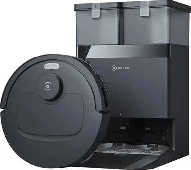 ECOVACS DEEBOT T30e OMNI Saugroboter mit Wischfunktion, 25.000 Pa, ZeroTangle 3.0, OMNI-Station mit automatischer Entleerung & Moppreinigung, TrueDetect 3D, Schwarz