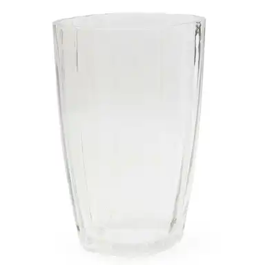 Candlelight Vase Ridged Oval Glass Clear H:24.5cm