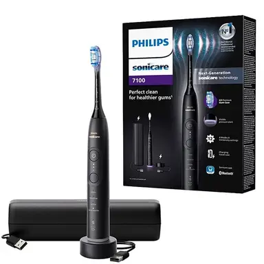 Philips Sonicare HX7421/01 Serie 7100 Elektrische Zahnbürste, Schwarz, Reinigungstechnologie: Schalltechnologie