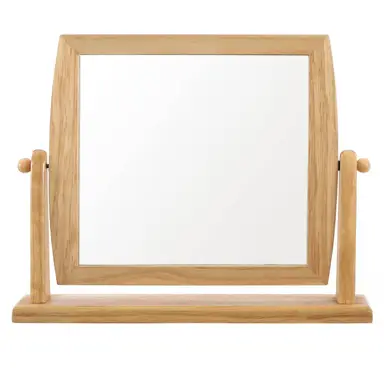 Essentials by Premier Beauty Mirror Wooden Frame Swivel Natural