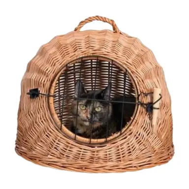 Jollypaw bij Trixie ROTAN KATTENMAND MET DEUR 50CM
