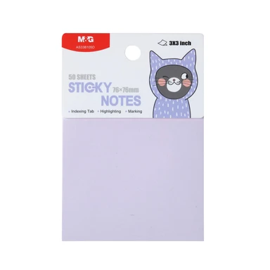 M&G Sticky Notes Light Purple 50 Sheets 3"x3"
