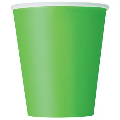 Unique Party Paper Cups, Lime Green, 266ml, 14 Pack