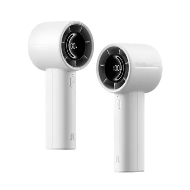 JISULIFE Portable Handheld Fan Life10S, LED Display, 5000mAh Rechargeable, Up to 28 Hrs Cooling,5 Speed,Personal Mini Fan for Travel Outdoor Camping Beach, White