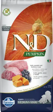 Farmina N&D Kürbis Lamm Hundefutter für Welpen Mittel-/Großrassen 12 kg