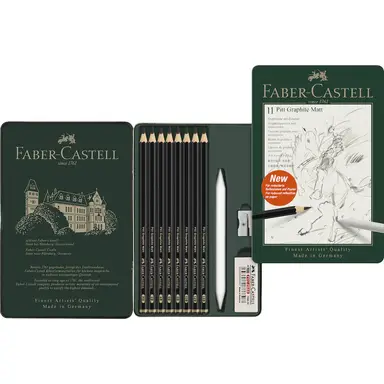 Faber-Castell Pitt, Matt Graphite Pencils, Tin of 11
