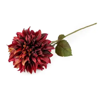 Candlelight Artificial Dahlia Flower Stem Burgundy 74cm
