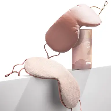 Zoesmien ZSM2509 sleep mask, polyester + nylon + spandex material, full shading design, warm and cool dual-sense experience, adjustable elastic band, comfortable household sleep mask, pink