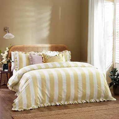 Wylder Duvet Cover Set Bridie Butter Yellow Double