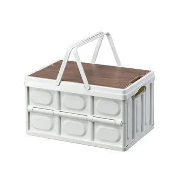 WINPEX Foldable basket with wood clappers and handles-Large size