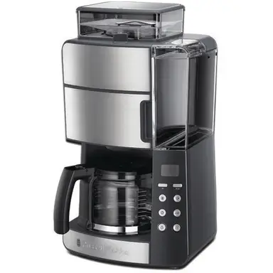 Russell Hobbs Grind & Brew digitale glazen koffiezetapparaat met geïntegreerde molen