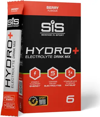 Science in Sport Hydro+ Hydration Support Powder Berry Flavour - 6 x 4.5g