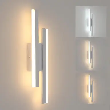 Goeco LED Wandleuchte Innen 16W Weiß Acryl 3000K/4500K/6500K Moderne Wandleuchte für Schlafzimmer Wohnzimmer Esszimmer Flur Treppenhaus