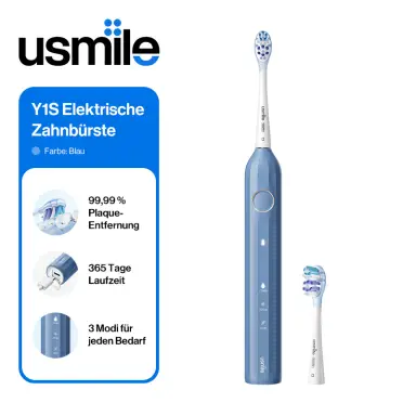 usmile Y1S Elektrische Schallzahnbürste, wiederaufladbar, für Erwachsene, mit 3 Putzmodi, Smart-Timer und Reiseetui, eine Akkuladung hält bis zu 6 Monate