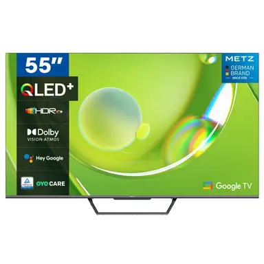 【Gratis installatie】METZ QLED+ 4K 55 Inch UHD TV MQE7602Z, Dolby Vision Atmos, Google TV, Eyecare 3.0, Brede Kleuromvang