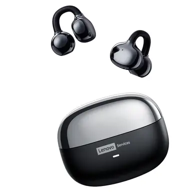 Lenovo Services LE302 Schwarze kabellose Ohrhörer mit Ohrbügeln Hochwertiger Klang, bequemer Sitz